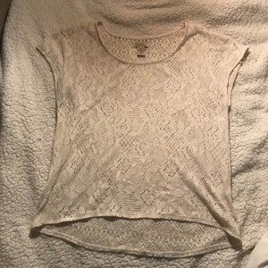 Lace Short Sleeve Tee Shirt